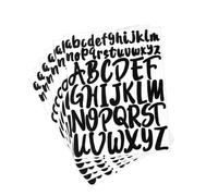 LOREC 12 Feuilles Lettres Autocollantes Noire Autocollant Lettre Alphabet Vinyle Stickers Lettres Alphabet Auto-Adhésif Autocollants Lettres Alphabet pour Cartes de Vœux, DIY Scrapbooking