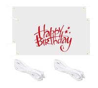 LOREC 2 Pièces 120x60cm Bannière Vierge à Peindre Banniere Personnalisée Drapeau de Bannière Blanche Unie en Polyester avec 2pcs 10m Corde à Suspendre pour DIY Décoration Intérieure et Extérieure