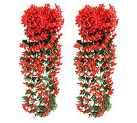 LOREC 2PCS 80CM Glycine Artificielle Fleurs Artificielles Deco Romantique Glycine Artificiel Wisteria Fleur Faux Wisteria Vigne Guirlande Suspendue pour Mariage,Garden Party Decor, Balcon, Maison