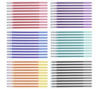 LOREC 60 Pièces Effacables 6 Couleurs, Stylo Effacable Rechargeable Pointe 0,35 mm Recharge, Bleu pour Enfants, Adultes et Étudiants, Bureaux et Ecoles