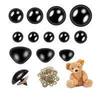 LOREC 90 Pièces 10-22mm Yeux de Sécurité et Nez de Sécurité en Plastique Yeux de Poupée avec Rondelles Yeux Crochet Craft Eyes pour DIY, Jouet à Crochet et Poupée d'animaux en Peluche