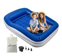 LOREINTA Lit de voyage gonflable pour tout-petits - Lit de sol portable avec pare-chocs de sécurité, matelas gonflable pour le camping, la maison et les soirées pyjama - Comprend une pompe et un sac