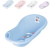 Lorelli Baignoire pour bébé Comic 84 cm de long forme ergonomique compartiments de rangement dès la naissance bleu
