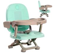 Lorelli Ego Rehausseur de siège portable pour bébé, chaise haute ultra compacte, seulement 2 kg, plateau amovible, vert