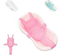 Lorelli Filet de baignoire pour bébé Turtle, clips en plastique, insert pour baignoire, dès la naissance rose