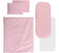 Lorelli Parure de lit pour poussette 5 pcs. couverture 78 x 62, oreiller 35 x 25, drap rose