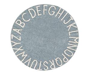 Lorena Canals ABC Tapis Lavable Rond en Coton 150 x 150 x 30 cm Bleu