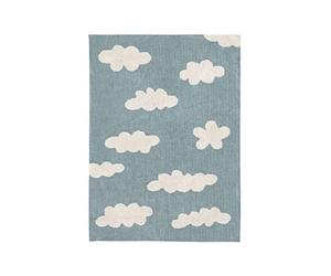 Lorena Canals Clouds Tapis Lavable Vintage en Coton Bleu 120 x 160 x 30 cm