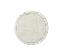 Lorena Canals Tapis lavable, motif feuilles de bambou, pour salon, chambre à coucher, chambre d'enfant, fait à la main, coton naturel, taille : Ø 122 cm