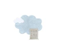Lorena Canals - Tapis Lavable pour Enfants. Mini Dream en Couleur Bleu et Blanc - Fait à la Main en Forme de Nuage et fabriqué en Coton Naturel et en teintures Non Toxiques - Taille:70x100cm