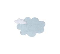 Lorena Canals Tapis Lavable Puffy Dream 100% Coton -Bleu- Blanc- 170x110 cm