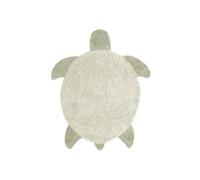 Lorena Canals Tapis lavable Tortue marine pour salon ou chambre à coucher Olive naturelle 110 x 130 cm