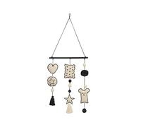 Lorena Canals Tissage mural Baby 100% Coton -Beige- Noir- 40x60 cm