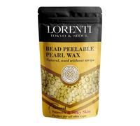 Lorenti Agda Cire chaude, en forme de perles, naturelle, 250 g, 100% naturelle pour une épilation sans douleur, idéale pour le visage, les jambes, la zone du bikini et plus encore
