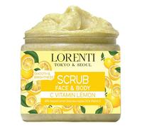 Lorenti Gommage au citron 500 ml pour le visage et le corps | Raffermissant et radiant soutient la production de collagène anti-âge et anti-rides