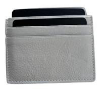 Lorenz 0995 Porte-cartes fin unisexe en cuir nappa de vache, gris, Compact, Porte-cartes fin