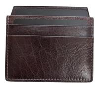 Lorenz 0995 Porte-cartes fin unisexe en cuir nappa de vache, marron, Compact, Porte-cartes fin