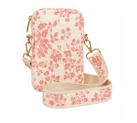 Lorenz Sac à bandoulière botanique matelassé floral | Poche avant et compartiment zippé, 11 x 18 x 4 cm, sac à bandoulière compact en tissu, pour femme