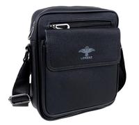 Lorenz Sac à bandoulière compact en similicuir pour homme, Noir