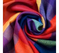 Lorenzo Cana 96310 Couverture en alpaga 100 % laine de bébé - Alpaga - Couverture moelleuse - Couverture de canapé - Couverture de canapé - Multicolore - Bleu, rouge, orange