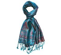 Lorenzo Cana Écharpe en soie pour homme - 100 % soie tissée - Élégant motif cachemire ton sur ton, Marron rouillé et multicolore, 35 x 160 cm