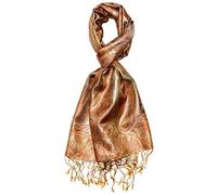 Lorenzo Cana Écharpe en soie, pour homme, 100 % soie tissée, élégant motif de cachemire ton sur ton, Orange/doré., Taille Unique