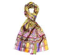 LORENZO CANA Foulard de 100% soie pour l`homme - écharpe avec les mesures de 50 x 165 cm - fin, léger et noble pour le printemps et l´été en rose vert tilleul jaune safran rouge bleu