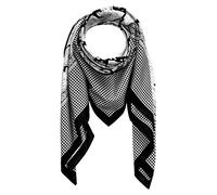 LORENZO CANA Foulard de 65% coton et 35% soie pour l`homme - écharpe de fibres naturelles, carré avec des mesures de 110 x 110 cm et un motif vichy - imprimé attrayant en gris blanc noir