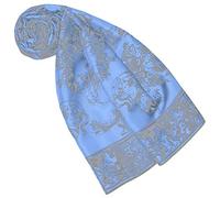 Lorenzo Cana Foulard pour femme 100% soie multicolore 90 x 90 cm, Baroque bleu clair/gris, Taille Unique