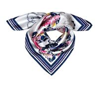LORENZO CANA Foulard pour la femme - écharpe de 100% soie pour le printemps et l´été, carré avec les mesures de 70 x 70 cm - une sensation de luxe en bleu foncé gris rose jaune blanc