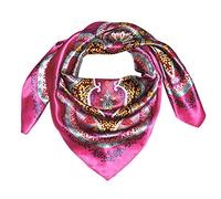 LORENZO CANA Foulard pour la femme - écharpe de 100% soie pour le printemps et l´été, carré avec les mesures de 90 x 90 cm - en rose bonbon jaune or violet rouge