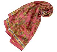 LORENZO CANA Foulard pour la femme - écharpe de 100% soie pour le printemps et l´été, carré avec les mesures de 90 x 90 cm - une sensation de luxe en rose couleur framboise vert violet jaune