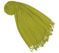 Lorenzo Cana Pashmina Écharpe pour femme 50 % cachemire 50 % laine d'agneau mérinos Écharpe en cachemire Écharpe pour femme, vert pomme, 70 x 180 cm
