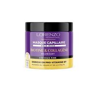Lorenzo - Masque Capillaire Épaississant à la Biotine et Collagène pour Cheveux Fins - Volume Intense - Sans Sulfate, Paraben, Silicone - 500ml