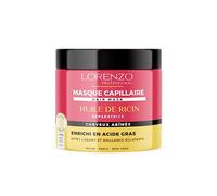 Lorenzo - Masque Capillaire Régénérant à l'Huile de Ricin pour Cheveux Abîmés - Croissance & Volume - Sans Sulfate, Paraben, Silicone, Colorant - 500ml
