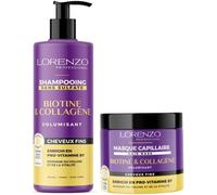 Lorenzo - Pack Soin - Shampoing Et Masque À La Biotine & Collagène - 2x500 Ml[Z3568]
