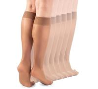 LORES Bas De Contention Femme - Chaussettes Montantes Transparentes 15 Deniers, Légères et Soyeuses, Élastiques, Confort Quotidien, Couleurs Pastel, Bronze