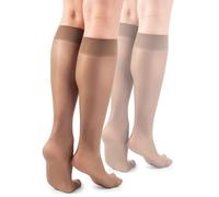 LORES Basic Chaussettes hautes pour femmes 15 DEN High Pop Matt Collants semi-transparents 2 paires Natalie, Taille unique