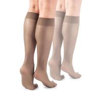 LORES Basic Chaussettes hautes pour femmes 15 DEN High Pop Matt Collants semi-transparents 2 paires Natalie, Taille unique