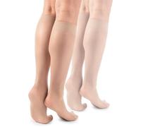 LORES Basic Chaussettes hautes pour femmes 15 DEN High Pop Matt Collants semi-transparents 2 paires Natalie, Visone., Taille unique