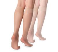 LORES Basic Chaussettes hautes pour femmes 15 DEN High Pop Matt Collants semi-transparents 2 paires Natalie, Taille unique