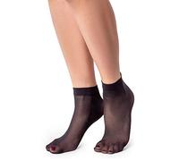 LORES Chaussettes à hauteur cheville à coupe basse pour femmes Demi-transparentes classiques basiques longueur cheville talons hauts fini mat nude 1 paire 30 DEN Classici, noir, Taille unique