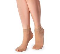 LORES Chaussettes basses pour femmes, semi-transparentes, classiques, hauteur cheville, talons hauts, couleur chair, finition mate, 1 paire, 30 DEN Classici, Visière., taille unique