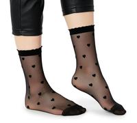LORES Chaussettes fantaisie à motifs pour femmes, courtes, transparentes, taille unique, 20 DEN, chaussettes douces, taille unique