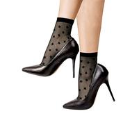 LORES Chaussettes fantaisie à motifs pour femmes, courtes, transparentes, taille unique, 20 DEN, Taille unique