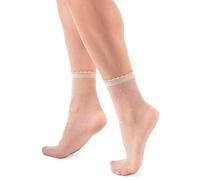 LORES Chaussettes fantaisie à motifs pour femmes, courtes, transparentes, taille unique, 20 DEN, Taille unique