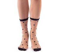 LORES Chaussettes fantaisie à motifs pour femmes, courtes, transparentes, taille unique, 20 DEN, Taille unique