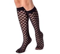 LORES Chaussettes longues transparentes pour femme à motif original, partie supérieure douce, amusantes, taille unique