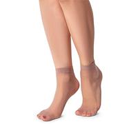 LORES Chaussettes mi-transparentes pour femmes, coupe basse, invisible à la cheville, mi-haut, en nylon, douces et confortables, taille unique, 15 DEN, lot de 2 pièces, Taille unique