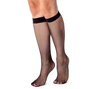 LORES Chaussettes montantes en résille pour femme Motif diamant Taille unique, Taille unique